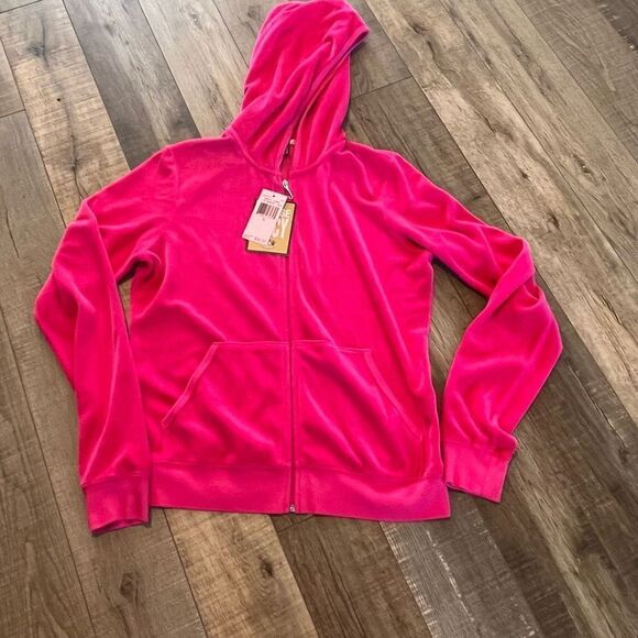 Y2K juicy couture velvet velour Barbie pink tracksuit top size XL bottom size m - Picture 10 of 14